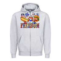 Heather Grey tastes like freedom with leopard Zipper Hoodie - texasbilliewilder