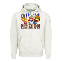 Oatmeal Heather tastes like freedom with leopard Zipper Hoodie - texasbilliewilder