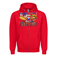 Red tastes like freedom with leopard Zipper Hoodie - texasbilliewilder