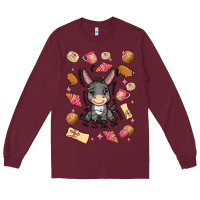 Burgundy mi donkey mexican concha Long Sleeve Tee - MaliasSmallBusiness