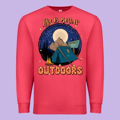 Life Is Better Outdoors Premium Sweatshirt Designed By Jahusdesignshop