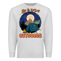 Dove Grey life is better outdoors Premium Sweatshirt - JahusDesignShop