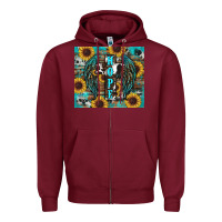 Burgundy western hope sunflower's Zipper Hoodie - RanaPortraitStore