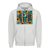 Dove Grey western hope sunflower's Zipper Hoodie - RanaPortraitStore