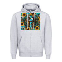 Heather Grey western hope sunflower's Zipper Hoodie - RanaPortraitStore