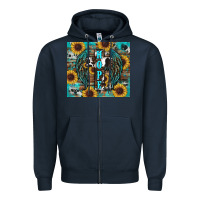 Navy western hope sunflower's Zipper Hoodie - RanaPortraitStore