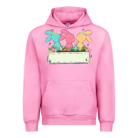 Fuchsia Pink easter bunny trio Urban Hoodie - MaliasSmallBusiness