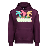 Mauve Wine easter bunny trio Urban Hoodie - MaliasSmallBusiness