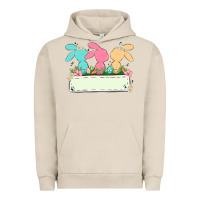 Pigment French Oak easter bunny trio Urban Hoodie - MaliasSmallBusiness