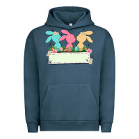 Pigment Midnight Navy easter bunny trio Urban Hoodie - MaliasSmallBusiness