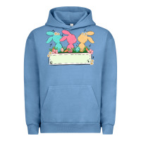 Pigment Pebble Blue easter bunny trio Urban Hoodie - MaliasSmallBusiness