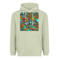 Western Turquoise Thunderbird Seamless Pattern Heavyweight Hoodie | Teevron