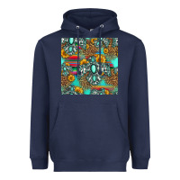 Navy western turquoise thunderbird seamless pattern Heavyweight Hoodie - HRA Design Shop