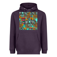 Plum western turquoise thunderbird seamless pattern Heavyweight Hoodie - HRA Design Shop