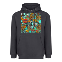 Smoke western turquoise thunderbird seamless pattern Heavyweight Hoodie - HRA Design Shop