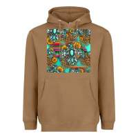 Toasted Coconut western turquoise thunderbird seamless pattern Heavyweight Hoodie - HRA Design Shop