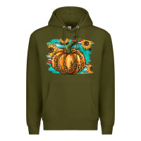 Army Green pumpkin western Premium Hoodie - BarkalooDesign