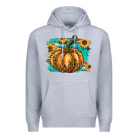 Heather Grey pumpkin western Premium Hoodie - BarkalooDesign