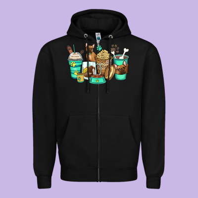 Zipper Hoodie french bulldog coffee cups