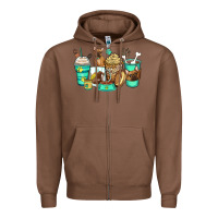 Chestnut french bulldog coffee cups Zipper Hoodie - Zillion Design Studio
