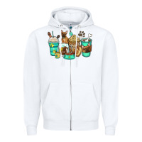 White french bulldog coffee cups Zipper Hoodie - Zillion Design Studio