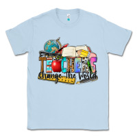 Dusty Blue teachers change the world Classic Tee - Zillion Design Studio