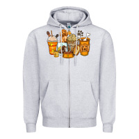 Heather Grey cocker spaniel coffee cups Zipper Hoodie - Zillion Design Studio