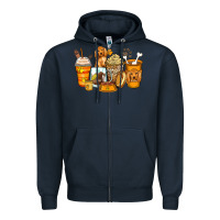 Navy cocker spaniel coffee cups Zipper Hoodie - Zillion Design Studio