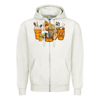 Oatmeal Heather cocker spaniel coffee cups Zipper Hoodie - Zillion Design Studio