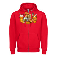 Red cocker spaniel coffee cups Zipper Hoodie - Zillion Design Studio