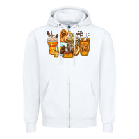 White cocker spaniel coffee cups Zipper Hoodie - Zillion Design Studio