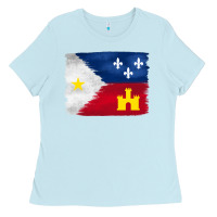 Baby Blue louisiana flag background Ladies Tee - BarkalooDesign