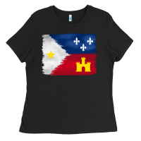 Black louisiana flag background Ladies Tee - BarkalooDesign