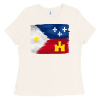Bone louisiana flag background Ladies Tee - BarkalooDesign