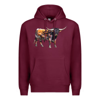 Burgundy Texas Longhorn Bull Premium Hoodie - LillyAllenDesigns