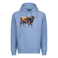 Colony Blue Texas Longhorn Bull Premium Hoodie - LillyAllenDesigns