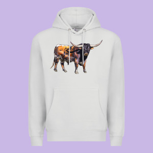 Texas Longhorn Bull Premium Hoodie Designed By Lillyallendesigns