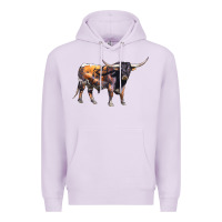 Lilac Texas Longhorn Bull Premium Hoodie - LillyAllenDesigns