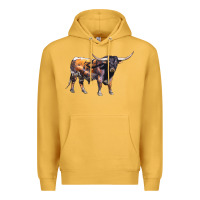 Mustard Texas Longhorn Bull Premium Hoodie - LillyAllenDesigns