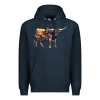 Navy Texas Longhorn Bull Premium Hoodie - LillyAllenDesigns