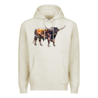 Oatmeal Heather Texas Longhorn Bull Premium Hoodie - LillyAllenDesigns