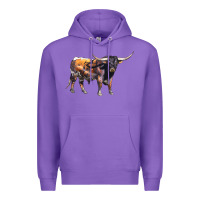 Purple Texas Longhorn Bull Premium Hoodie - LillyAllenDesigns
