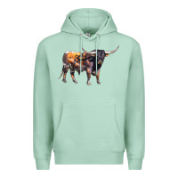Seafoam Texas Longhorn Bull Premium Hoodie - LillyAllenDesigns