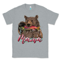 Heather Grey Mother's Day Mama Bear Hunting Fish Classic Tee - RanaPortraitStore