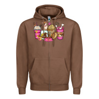 Chestnut Chihuahua coffee cups Zipper Hoodie - Zillion Design Studio