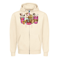 Sandshell Chihuahua coffee cups Zipper Hoodie - Zillion Design Studio