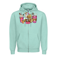 Seafoam Chihuahua coffee cups Zipper Hoodie - Zillion Design Studio