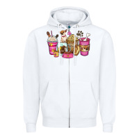 White Chihuahua coffee cups Zipper Hoodie - Zillion Design Studio