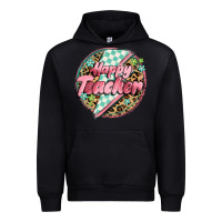 Black happy teacher lighting bolt Urban Hoodie - MaliasSmallBusiness