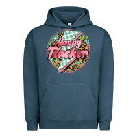Pigment Midnight Navy happy teacher lighting bolt Urban Hoodie - MaliasSmallBusiness